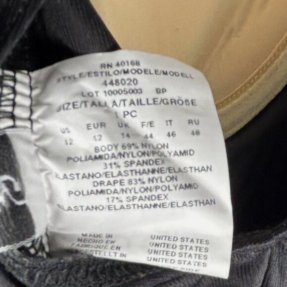 Miraclesuit Turquoise Black Paisley Floral Swimsuit 12 Underwire Tummy Control - Picture 6 of 6